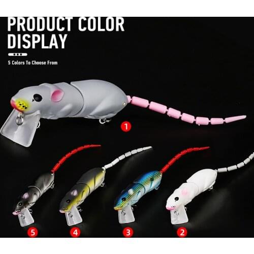 Ardea Mouse Lure Black Minnow Hard 15g Platic Rat Bait Crankbait Jointde Artificial Swimbait Pike Bass Fishing Tackle