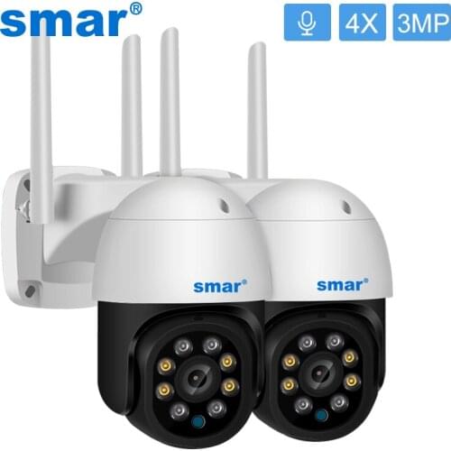 Smar 2PCS/LOT 1080P 3MP 2MP Outdoor PTZ Wireless IP Camera 4X Digital Zoom Speed Dome WiFi Security CCTV Ai Humanoid Detection