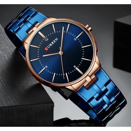 CURREN Reloj Hombre 2021 New Watch For Men Watches Stainless Steel Mens Wrist Watches Waterproof Quartz Male Clock Montre Homme