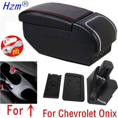 For Chevrolet Onix Armrest Box Car Central Armrest Storage Cavalier Box cup holder ashtray USB interface interior car-styling