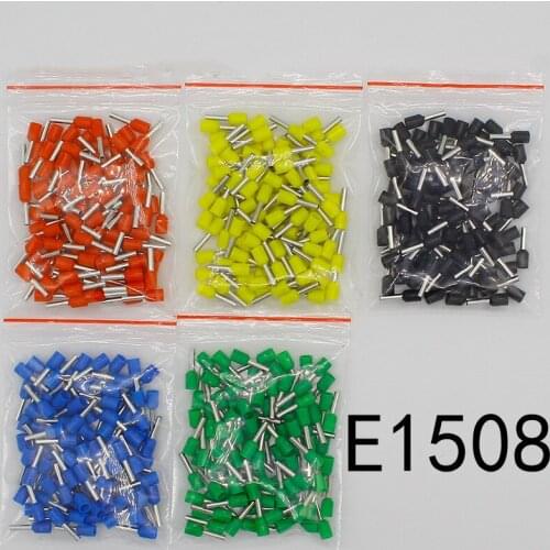 E1508 Tube insulating Insulated terminals 1.5MM2 100PCS/Pack Cable Wire Connector Insulating Crimp Terminal Connector E