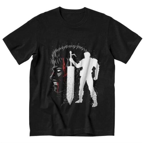 Bloody Berserker T-Shirts Men Fashion T Shirts Short Sleeve Guts Manga Swordsman Gatsu Zodd Anime Berserk Tshirt Cotton Tee Top