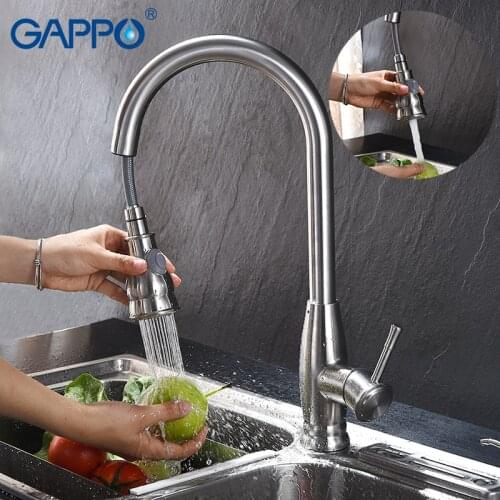 GAPPO kitchen faucet tap pull out mixer Kitchen Sink Faucet stainless steel Single Handle Swivel Spout Vessel Sink Mixer Tap