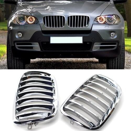 Chrome Car Front Kidney Grille Fit for BMW E70 X5 E71 X6 2007-2013 Grill