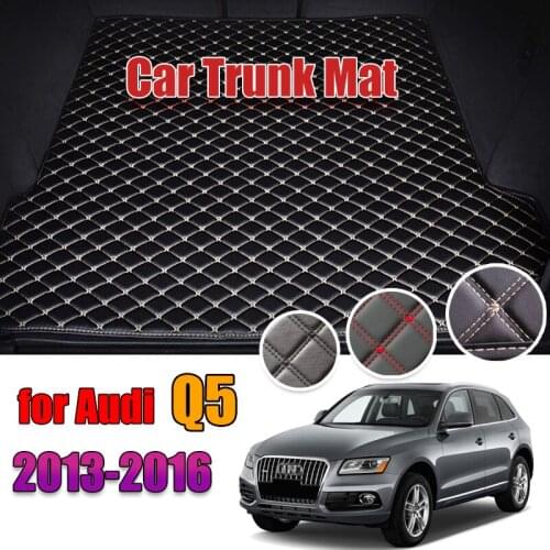 Custom Leather Car Trunk Mats For Audi Q5 2013-2016 Rear Trunk Floor Mat Tray Carpet Mud