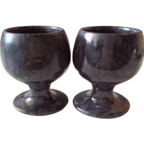 Exquisite Chinese jades goblet beautiful natural Black color handmade Wine cup
