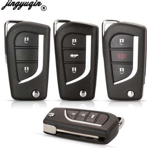 Jingyuqin Remote Folding 2/3 Buttons Car Key Shell For Toyota Corolla RAV4 Before 2013 toy43 toy48