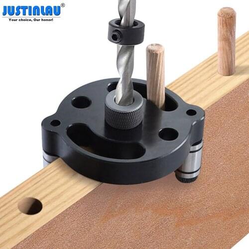 JUSTINLAU 6/8/10mm Woodworking Straight Hole Puncher Kit Woodworking Vertical Positioner Straight Hole Punch Locator