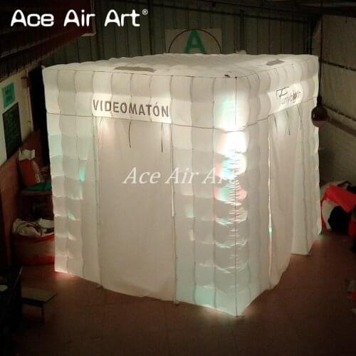 Classical oxford led portable inflatable photo kiosks,photo selfie canopy with free logo/8 PCS brightness spotlights For Spain