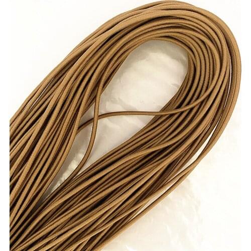 2mm Khaki high elasticity round elastic bandage round elastic rope rubber band elastic line DIY sewing accessories 5-20 meters
