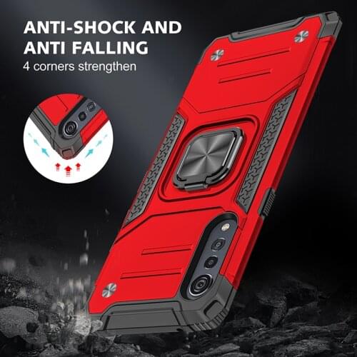 Magnetic Metal Ring Stand Holder Armor Shockproof Case For LG Velvet 5G K92 K52 K53 Soft TPU Hard PC Protective Back Cover Coque