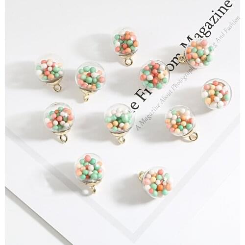 2019 New Fashion Colorful Transparent Glass Ball Star DIY Charms Pendant for Hair Jewelry Accessories Earring Charms