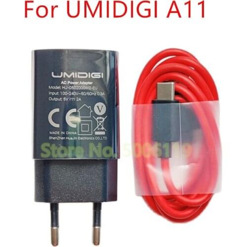 New Original UMIDIGI A11 Cell Phone EU Charger Travel Adapter Plug + Type-C USB Data Line Cable Wire