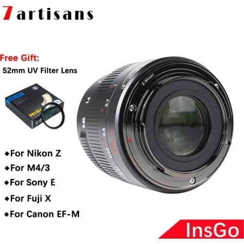 7artisans 35mm F0.95 Camera Lens Manual Focus APS-C Lens for Sony E Mount Nikon Z Olympus M4/3 Fuji XF X Canon EF-M EOS-M Camera