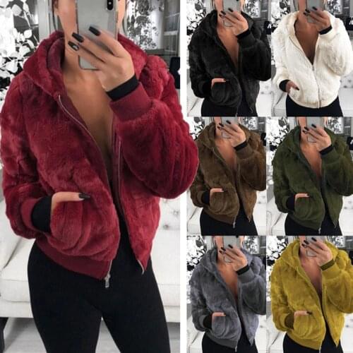 Autumn Winter Coat Women Jacket Fleece Shaggy Warm Y2K Cropped Jackets Overcoat Single Breasted Outwear Female Hoodies Overcoat