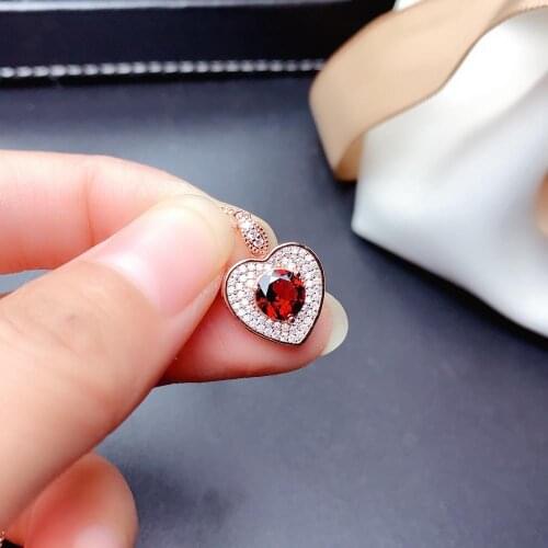 SHILOVEM 925 silver natural garnet pendants send necklace classic wholesale Fine women new gift 6mm mz0606888ags