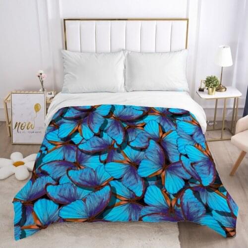 Butterfly Duvet cover Quilt/Blanket/Comfortable Case Double King Bedding 140x200 240x220 200x200 for Home Ink blue