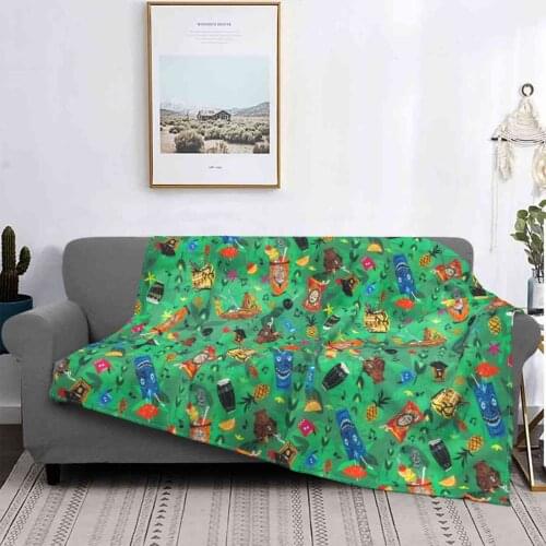 Trader SamS Tiki Bar Shaggy Throw Soft Blanket Sofa/Bed/Travel Love Gifts Mine Train Jewels Rainbow Snow White Tiki Trader