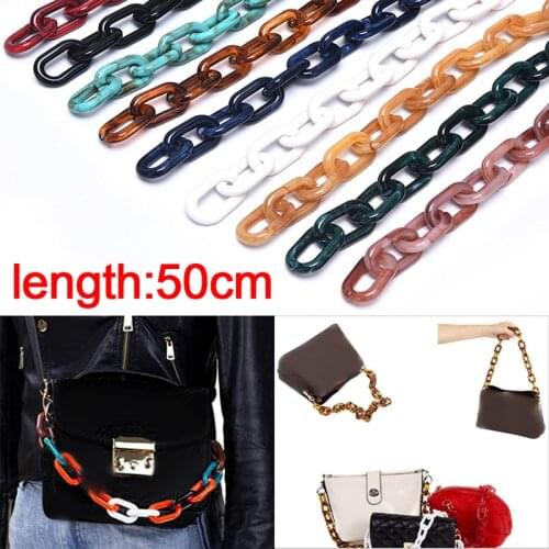 MultiColor Acrylic Plastic Link Chain Row Oval Chain DIY Necklace Bracelet 50cm