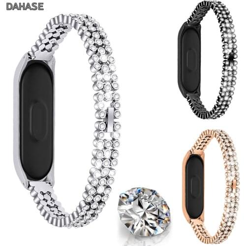 Strap For Xiaomi Mi Band 5 Wrist Metal Bracelet Bling Diamond Stainless Steel MIband For Mi Band 5 Strap Wristbands