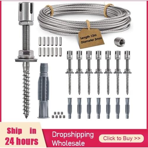 VOGVIGO Stainless Steel Trellis for Climbing Plants Professional System as Complete Set with Wall Brackets and 3 mm Steel Cable