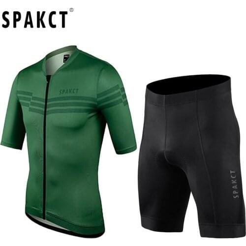 SPAKCT 2021 Summer Mens Pro Team Cycling Jersey Short Sleeve Cycling Jersey Shorts Set Mtb Breathable Elastic Bicycle Clothing