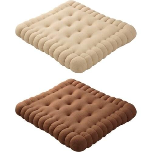 T3EC Creative Soft Biscuit Shape Cushion Classical Pillow Chair Car Seat Pad Decorative Cookie Tatami Back Cushion Sofa Home