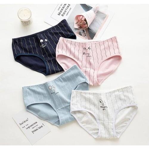 Lovely Style Girl Panties Mid Rise Cotton Panties Women Lingerie Breathable Briefs Underwear for Female Panty Wholesale