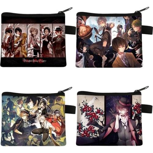 Japanese Anime Bungou Stray Dogs Coin Purse Clutch Bags key Cartoon Zipper Cards Holders Dazai Osamu Chuya Nakahara Bag Gift