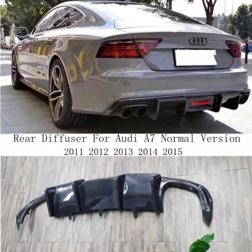 Carbon Fiber Rear Diffuser Lip Spoiler For Audi A7 Normal Version 2011-2015 Bumper Splitters High Quality Auto Accessories
