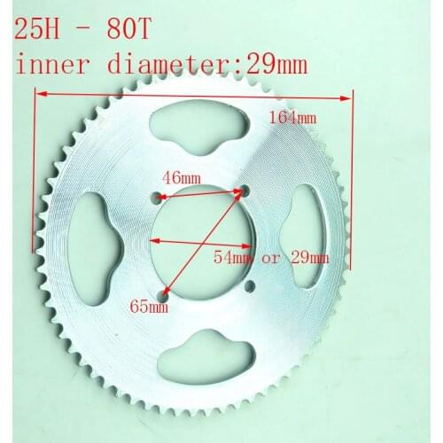 54mm 29mm 80 Tooth 25H Rear Chain Sprocket For 2 Stroke 47cc 49cc Engine Chinese Mini ATV Quad 4 Wheeler Pocket Bike Goped Scoot