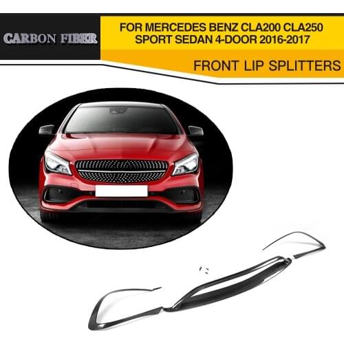 Carbon fiber Car Front Bumper Lip Protector for Mercedes-Benz CLA Class C117 CLA200 CLA250 Sport Sedan 4 Door 2016-2017