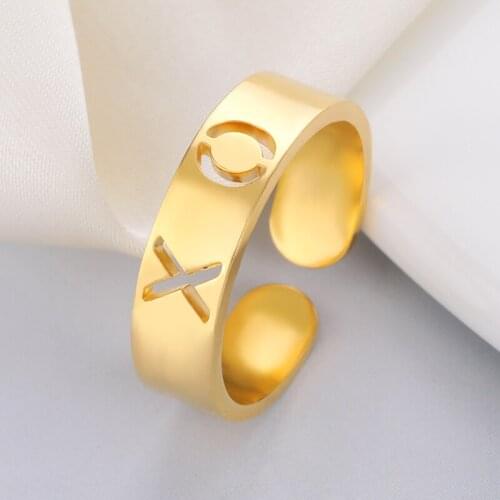 Creative X And O Letter Rings for Women New Trendy Fashion Female Resizable Ring Jewelry Ladies Bar Night Club Jewelry Gifts