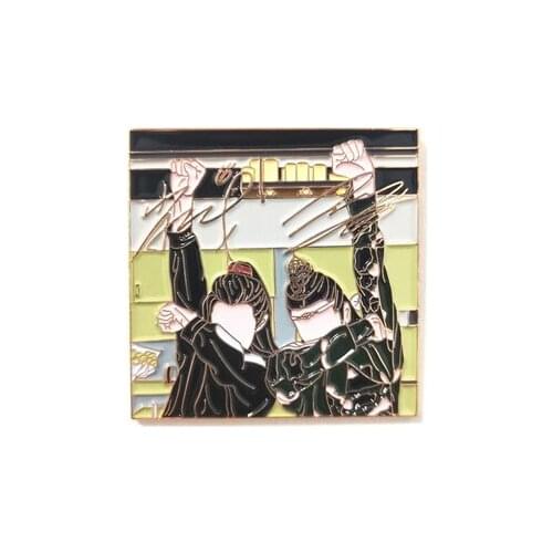 Anime Grandmaster of Demonic Cultivation Wei Wuxian Lan Wangji Badge Metal Brooch Pins for Backpack Prop for Boy Girl Cosplay