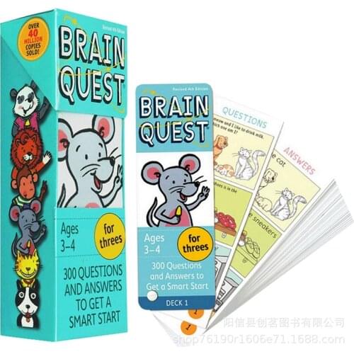 1BOX BRAIN QUEST english childrens study cards books 3-4 years old ages Childrens Book-of-the Month Club
