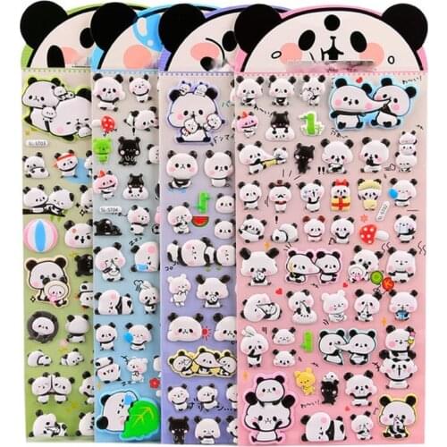 1 Sheet Kawaii Cartoon Panda 3D DIY Stickers Decorative Scrapbooking Diary Album Stick Label Hand Account Decor Stationery