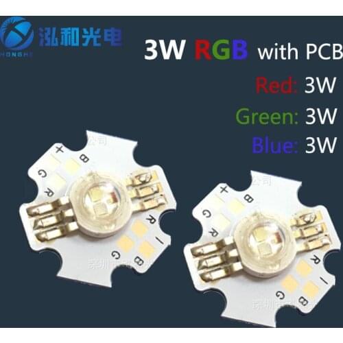 100pcs 1W 3W RGB High Power LED Bulb 45mil Chip Six Pins Stage Lamp 700mA 3.2-3.4V with 20mm Star PCB