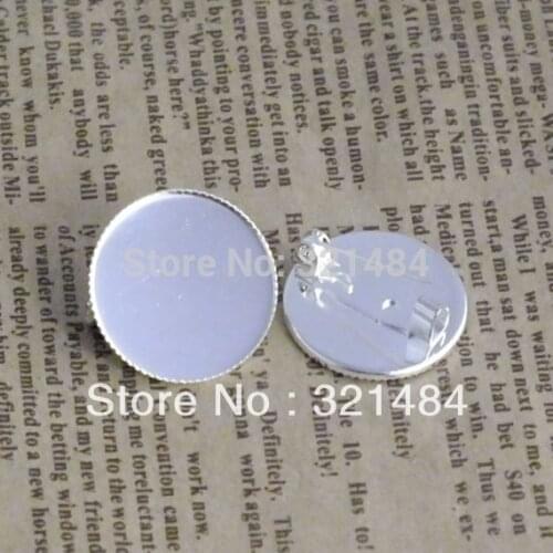 200pcs Shiny silver plated metal Safety pin 25mm Teeth Brooch Base Cabochon setting blanks