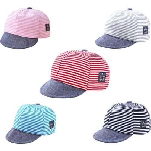 2018 Baby Hats New Fashion Baby Boys Girls Hats Stripe Soft Baseball Cap Baby Summer Hats Newborn Baby Boy Caps Accessories