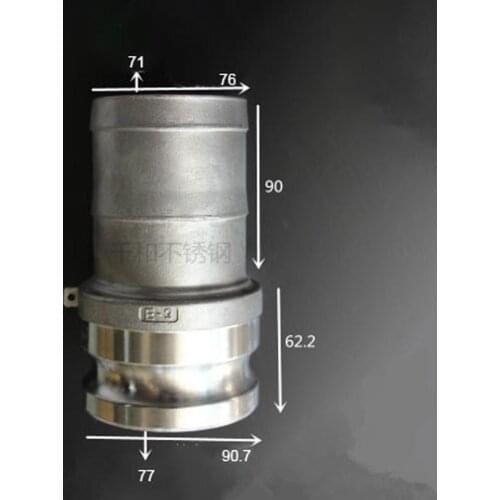3" Hosetail Barb x Plug Type E Camlock Quick Disconnect Coupling 304 Stianless Cam Groove For Hose Pumps Homebrew