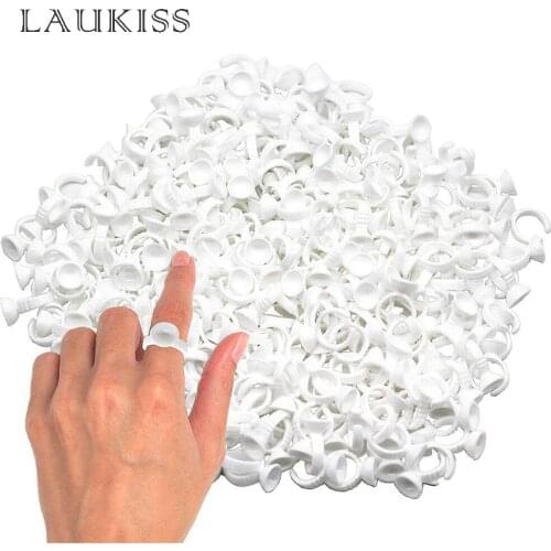 100/500/1000pcs Eyelashes Extension Glue Ring Disposable Adhesive Glue Holder False EyeLash Tattoo Pigment Pallet Makeup Tool