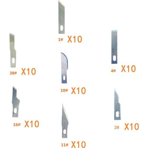 80 pcs Blades Wood Carving Tools for Engraving Craft Sculpture Knife Cutting Tool PCB Repair Deburring Curved Edge Blade