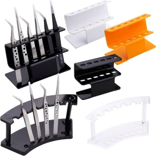 Acrylic Eyelash Tweezer Storage Holder 6 Holes Lash Extension Tools Pliers Organizer Convenient Stand Beauty Eyebrow Makeup Rack