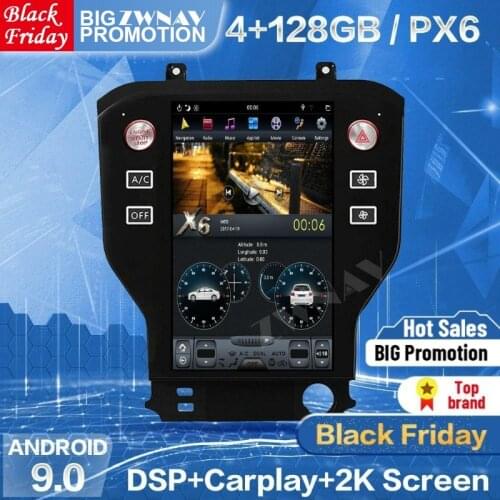 128GB Tesla Screen Carplay For Ford Mustang 2015 2016 2017 2018 2019 Android 9 Unit Car Multimedia Player GPS Radio Audio Stereo