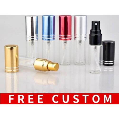 Wholesale 100pieces/Lot 5ML Travel Glass Roll on Perfume Bottle For Essential Oils Empty Cosmetic Case With Steel Beads