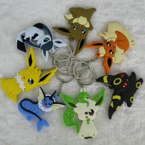 Pokemon Eevee Keychain Cartoon Anime Character Cute Style Boy Girl School Bag Key Chain Keychain Accessories Birthday Gift