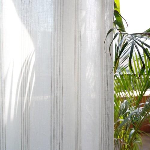 Chicity Home Decor Striped Curtains for Living Room japan Style Tulle Curtains for Bedroom fringe curtain for kitchen Window