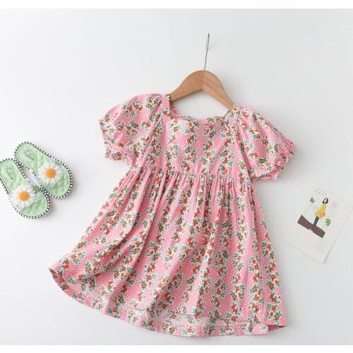 Melario Girls Summer Flowers Dresses New Fashion Kids Floral Casual Costume Children Party Vestidos Sweet Clothing Suit 3-7Y