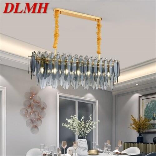 DLMH Chandelier Rectangle Pendant Lamp Postmodern Home LED Light Fixture for Living Dining Room