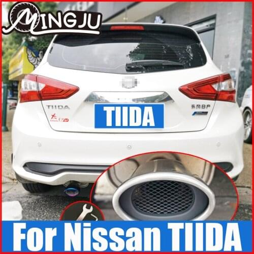 304 Stainless Steel Car muffler Tail throat Modification For Nissan Tiida 2014 2015 2016 2017 2018 2019 2020 2021 Accessories